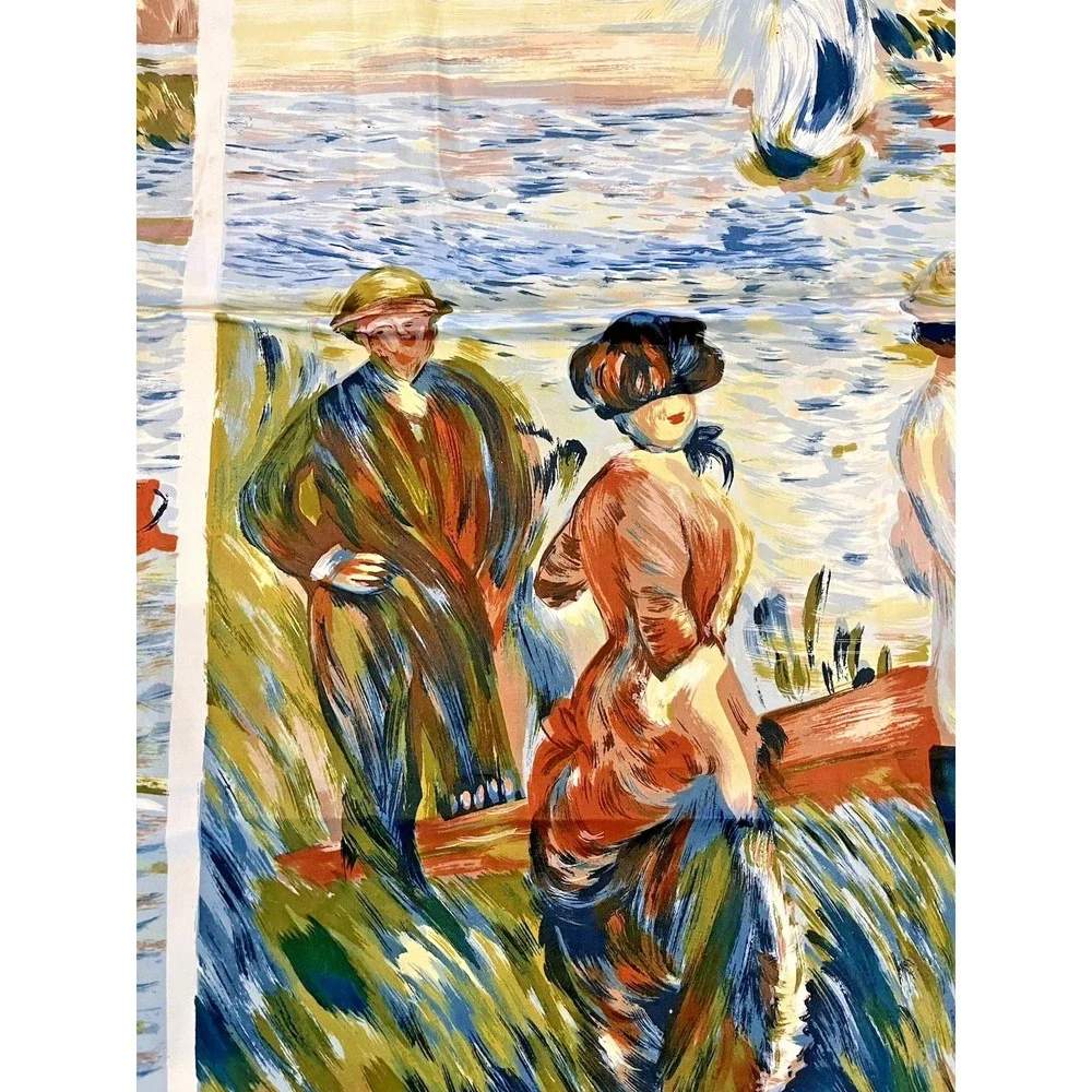 Large Fabric Panel Piece Impressionist Painting Monet Look Quilting Crafts 61x32